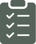 Checklist clipboard with three checkmarks icon.