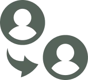 Two user icons with a connecting arrow.